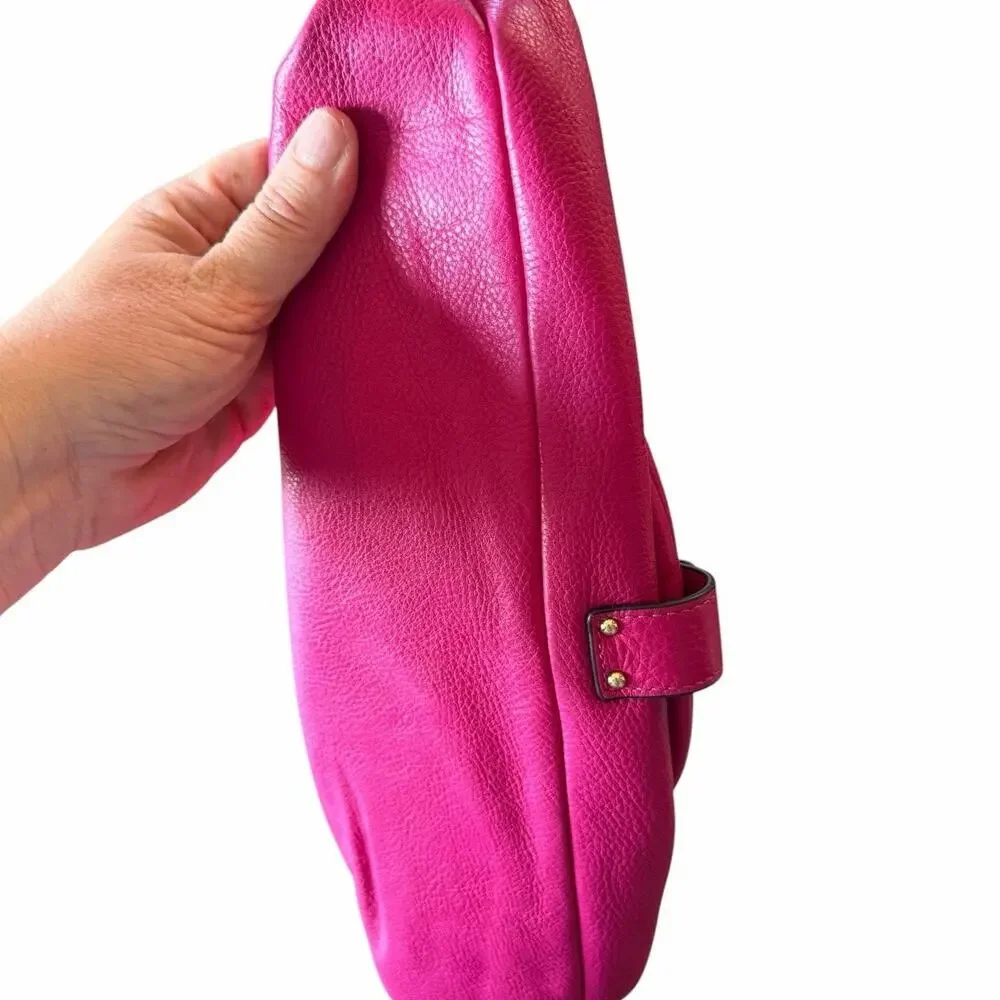 Michael Kors Austin Large Hot Pink Pebbled Leather Hobo Shoulder Bag AUTHENTIC